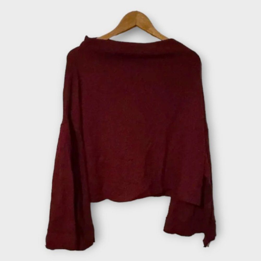 We The Free free people cropped burgundy sweater NWOT size M